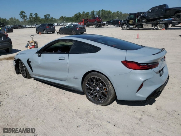 2023 BMW M8 Competition with VIN WBSAE0C02PCL58221, listed as a Copart auction lot 74237384 with 8,181 mi miles and Non Repairable. Bid and sale history available at carsss.com. Image 2.