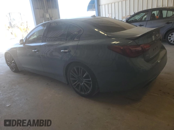 2021 Infiniti Q50 Red Sport 400 with VIN JN1FV7DR8MM881044, listed as a Copart auction lot 49596795 with 47,460 mi miles and Clean title. Bid and sale history available at DreamBid. Image 2.