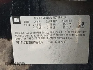 2016 Chevrolet Impala LT z VIN 1G1115S32GU162066, wystawiony jako IAAI lot #42258168 z przebiegiem 250 239 mil mil oraz . Historia ofert i sprzedaży dostępna na DreamBid. Obrazek 9.