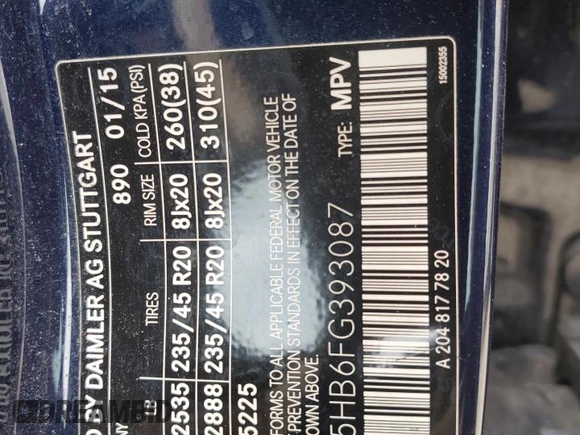 2015 Mercedes-Benz GLK 350 with VIN WDCGG5HB6FG393087, listed as a Copart auction lot 72344374 with 88,864 mi miles and Non Repairable. Bid and sale history available at DreamBid. Image 13.