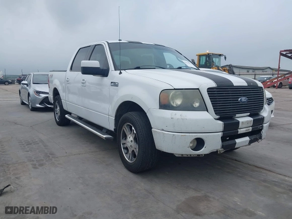 2007 Ford F-150 XLT with VIN 1FTPW12567KD58035, listed as a IAAI auction lot 42115922 with 191,059 mi miles. Bid and sale history available at carsss.com. Image 1.