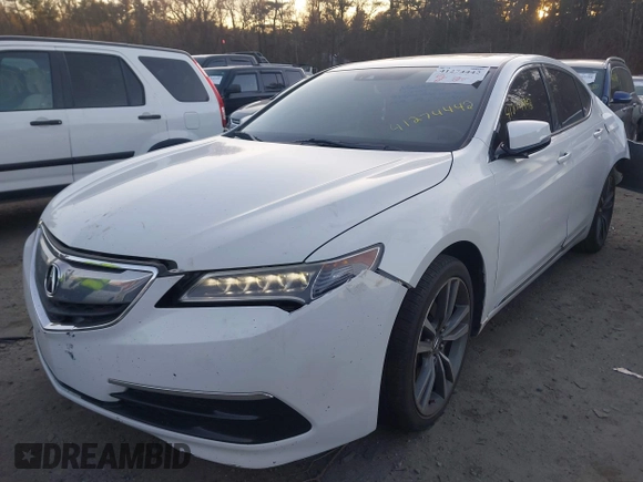 2015 Acura TLX V6 Tech with VIN 19UUB3F56FA000492, listed as a IAAI auction lot 41274442 with 95,519 mi miles. Bid and sale history available at carsss.com. Image 17.