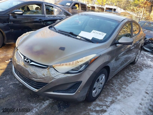 2016 Hyundai Elantra SE with VIN 5NPDH4AE2GH698135, listed as a IAAI auction lot 41337872 with 1 mi miles. Bid and sale history available at carsss.com. Image 2.