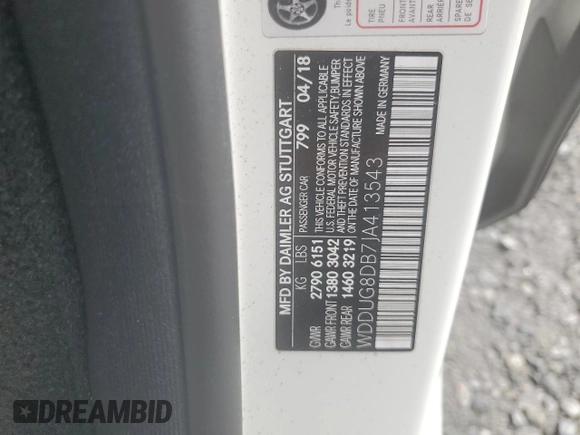 2018 Mercedes-Benz S 560 with VIN WDDUG8DB7JA413543, listed as a Copart auction lot 88582945 with Not Provided miles and Salvage Title. Bid and sale history available at carsss.com. Image 13.