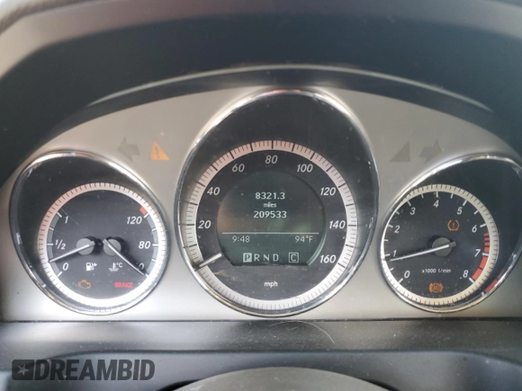 2009 Mercedes-Benz C 300 Sport with VIN WDDGF81X59F265844, listed as a Copart auction lot 53317415 with 209,533 mi miles and Salvage title. Bid and sale history available at DreamBid. Image 9.
