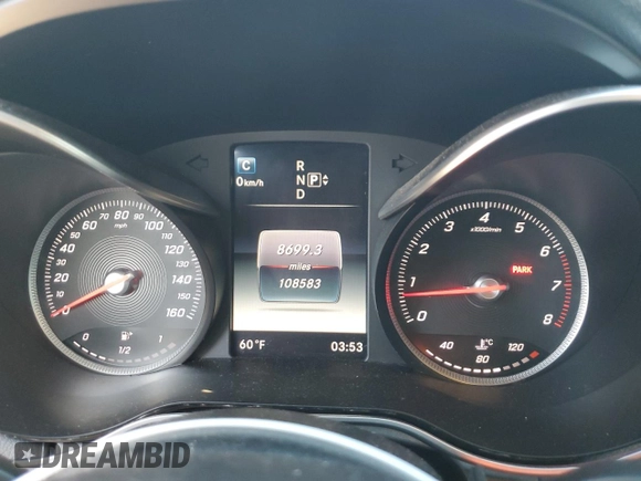 2015 Mercedes-Benz C-Class C 300 with VIN 55SWF4JB4FU069685, listed as a Copart auction lot 86140144 with 108,583 mi miles and Salvage Title. Bid and sale history available at carsss.com. Image 9.