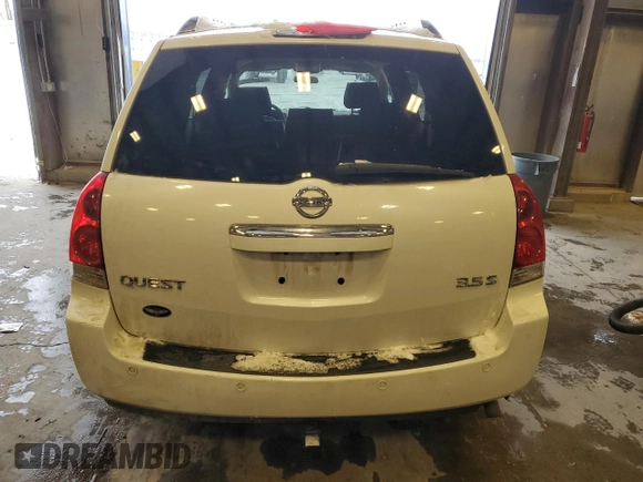 2007 Nissan Quest S with VIN 5N1BV28U27N111137, listed as a Copart auction lot 45334165 with 91,601 mi miles and Non Repairable. Bid and sale history available at carsss.com. Image 6.