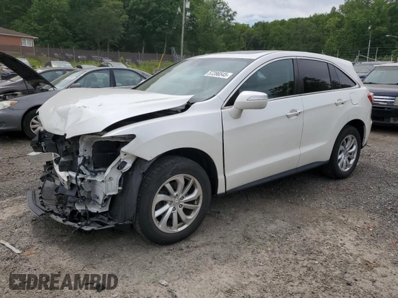 2016 Acura RDX Technology with VIN 5J8TB4H58GL003348, listed as a Copart auction lot 57286545 with 108,394 mi miles and Salvage title. Bid and sale history available at DreamBid. Image 1.