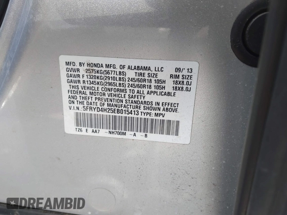2014 Acura MDX с VIN 5FRYD4H25EB015413, выставлен на аукционе IAAI как лот 41773670 с пробегом 227 998 миль миль и . История ставок и продаж доступна на DreamBid. Изображение 9.