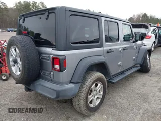 2018 Jeep Wrangler Unlimited Sport z VIN 1C4HJXDG1JW133543, wystawiony jako IAAI lot #41730522 z przebiegiem 81 667 mil mil oraz . Historia ofert i sprzedaży dostępna na DreamBid. Obrazek 4.