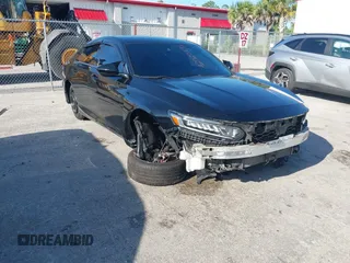 2019 Honda Accord Sport with VIN 1HGCV1F34KA155624, listed as a IAAI auction lot 42525393 with 89,989 mi miles and . Bid and sale history available at DreamBid. Image 1.