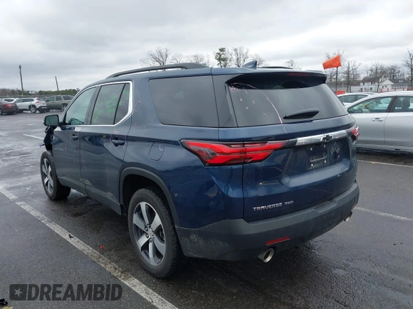 2023 Chevrolet Traverse LT Leather with VIN 1GNEVHKW8PJ288112, listed as a IAAI auction lot 41743297 with 19,651 mi miles. Bid and sale history available at carsss.com. Image 3.