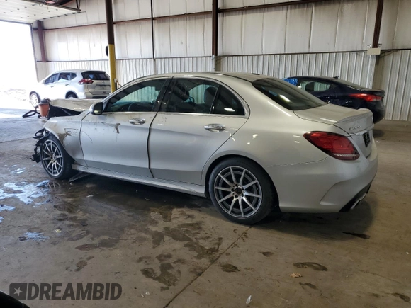 2020 Mercedes-Benz C 63 AMG with VIN 55SWF8GB5LU331031, listed as a Copart auction lot 80317784 with 34,976 mi miles and Salvage title. Bid and sale history available at DreamBid. Image 2.