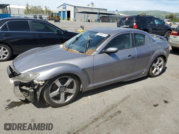 2004 Mazda RX-8 with VIN JM1FE173840137176, listed as a Copart auction lot 50568474 with 53,487 mi miles and Salvage Title. Bid and sale history available at carsss.com. Image 1.