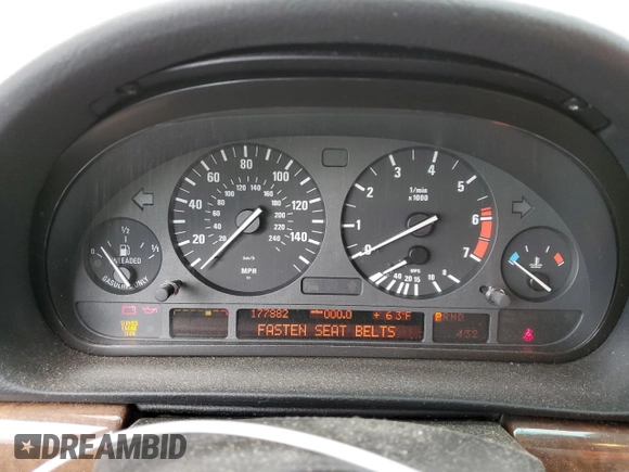2000 BMW 7 Series 740iL with VIN WBAGH8340YDP12367, listed as a Copart auction lot 49582164 with 177,882 mi miles and Salvage Title. Bid and sale history available at carsss.com. Image 9.