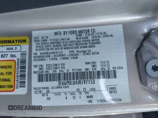 2018 Ford Fusion SE z VIN 3FA6P0LU4JR197153, wystawiony jako IAAI lot #41184755 z przebiegiem Nie podano mil oraz . Historia ofert i sprzedaży dostępna na DreamBid. Obrazek 9.