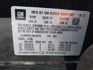 2022 Buick Encore GX Select с VIN KL4MMESL2NB142172, выставлен на аукционе IAAI как лот 42330499 с пробегом 20 437 миль миль и . История ставок и продаж доступна на DreamBid. Изображение 9.