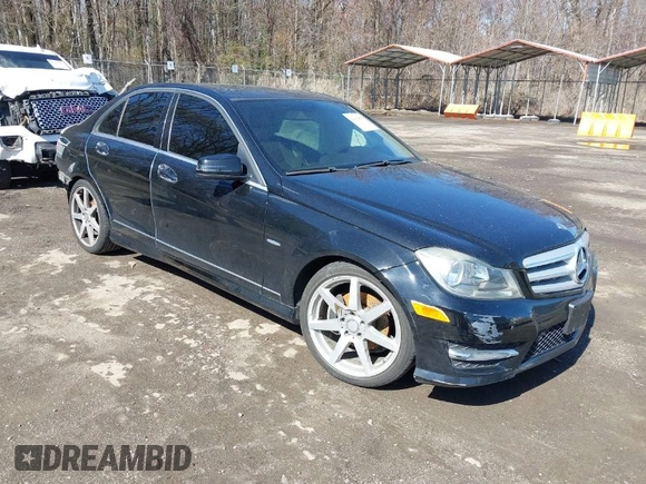 2012 Mercedes-Benz C-Class C 250 Sport with VIN WDDGF4HB9CR237960, listed as a IAAI auction lot 41816875 with 126,524 mi miles. Bid and sale history available at carsss.com. Image 1.