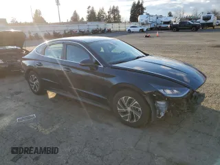 2022 Hyundai Sonata Hybrid Blue with VIN KMHL24JJ8NA040815, listed as a Copart auction lot 44653955 with 92,090 mi miles and Salvage Title. Bid and sale history available at carsss.com. Image 4.