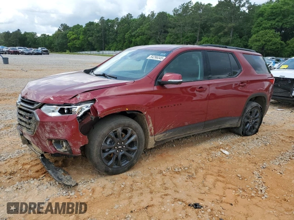 2021 Chevrolet Traverse RS with VIN 1GNERJKW3MJ145379, listed as a Copart auction lot 54296345 with 67,817 mi miles and Salvage title. Bid and sale history available at DreamBid. Image 1.