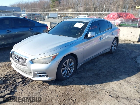 2014 Infiniti Q50 Premium with VIN JN1BV7AR9EM686042, listed as a IAAI auction lot 41737846 with 107,729 mi miles. Bid and sale history available at carsss.com. Image 17.