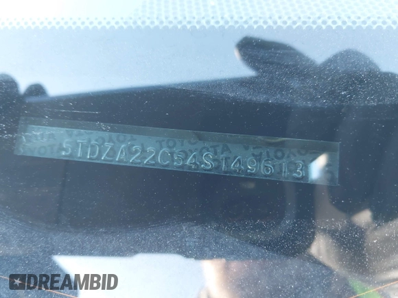 2004 Toyota Sienna XLE with VIN 5TDZA22C54S149613, listed as a IAAI auction lot 41766661 with Not Provided miles and . Bid and sale history available at DreamBid. Image 9.