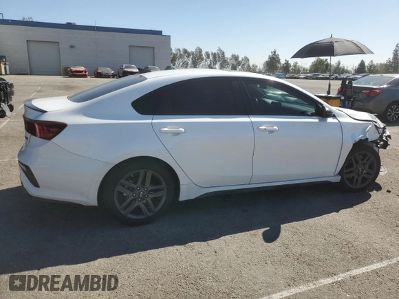 2021 Kia Forte GT-Line with VIN 3KPF34AD1ME327594, listed as a Copart auction lot 46951415 with 44,067 mi miles and Salvage Title. Bid and sale history available at carsss.com. Image 3.