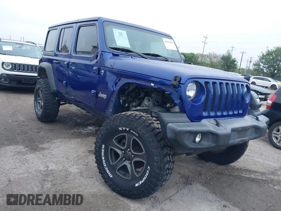 2019 Jeep Wrangler Unlimited Sport Altitude with VIN 1C4HJXDG6KW578572, listed as a IAAI auction lot 41921919 with 30,247 mi miles and . Bid and sale history available at DreamBid. Image 1.