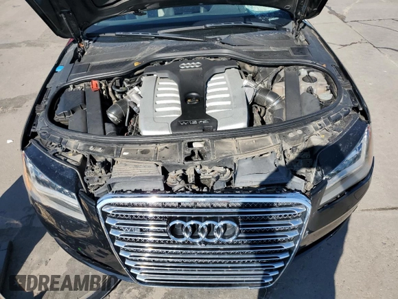 2013 Audi A8 L 6.3L with VIN WAUR4AFD1DN020503, listed as a Copart auction lot 69654204 with 189,999 mi miles and Salvage Title. Bid and sale history available at carsss.com. Image 11.