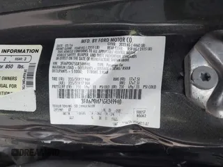 2016 Ford Fusion SE with VIN 3FA6P0H75GR349940, listed as a IAAI auction lot 41934470 with 150,699 mi miles. Bid and sale history available at carsss.com. Image 9.