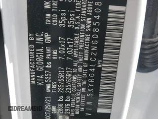 2022 Kia Sorento LX with VIN 5XYRG4LC2NG085408, listed as a Copart auction lot 53488085 with 42,325 mi miles and Salvage title. Bid and sale history available at DreamBid. Image 13.