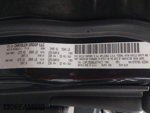 2014 Jeep Cherokee Limited с VIN 1C4PJMDB8EW277417, выставлен на аукционе IAAI как лот 42256310 с пробегом 88 259 миль миль и . История ставок и продаж доступна на DreamBid. Изображение 9.