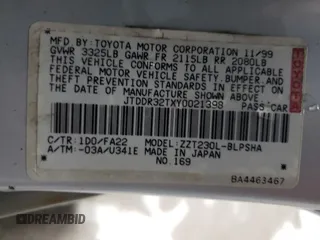 2000 Toyota Celica GT with VIN JTDDR32TXY0021398, listed as a Copart auction lot 82529474 with 271,041 mi miles and Salvage Title. Bid and sale history available at carsss.com. Image 12.