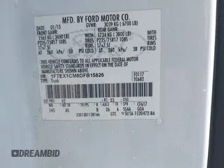 2013 Ford F-150 XL with VIN 1FTEX1CM8DFB15826, listed as a IAAI auction lot 42471324 with 354,738 mi miles and . Bid and sale history available at DreamBid. Image 9.