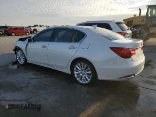 2015 Acura RLX Tech Pkg with VIN JH4KC1F50FC000398, listed as a Copart auction lot 41643615 with 122,834 mi miles and Salvage Title. Bid and sale history available at carsss.com. Image 2.