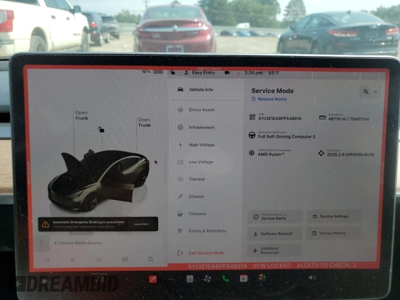 2023 Tesla Model 3 с VIN 5YJ3E1EA8PF548619, выставлен на аукционе Copart как лот 58757505 с пробегом 48 719 миль миль и Списание • Salvage title. История ставок и продаж доступна на DreamBid. Изображение 9.