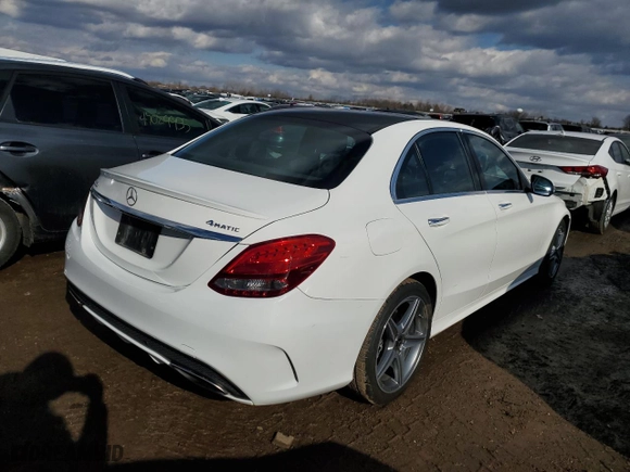 2018 Mercedes-Benz C-Class C 300 with VIN WDDWF4KB8JR348548, listed as a Copart auction lot 47240525 with 91,347 mi miles and Salvage Title. Bid and sale history available at carsss.com. Image 3.