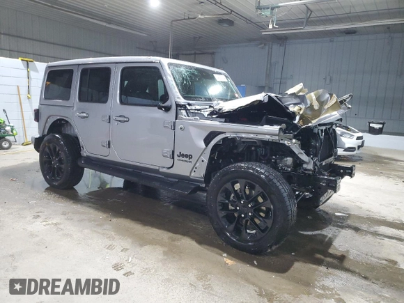 2021 Jeep Wrangler Unlimited Sahara Altitude with VIN 1C4HJXEN1MW692690, listed as a Copart auction lot 84927014 with 34,268 mi miles and Salvage title. Bid and sale history available at DreamBid. Image 4.