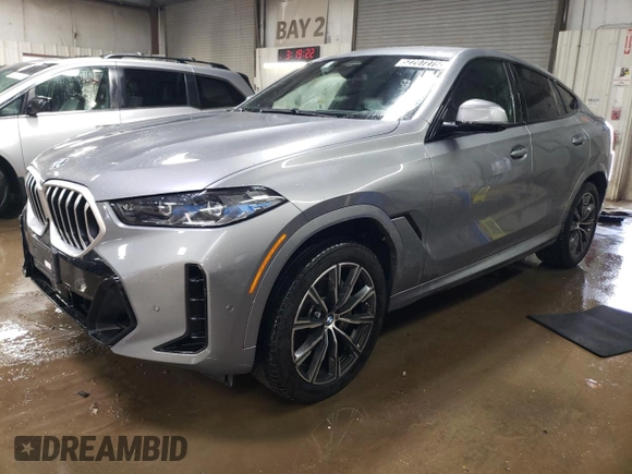 2025 BMW X6 xDrive40i with VIN 5UX33EX05S9X17286, listed as a Copart auction lot 52207275 with 24,547 mi miles and Clean Title. Bid and sale history available at carsss.com. Image 1.