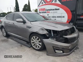 2015 Kia Optima LX with VIN 5XXGM4A75FG507392, listed as a IAAI auction lot 41889228 with 133,460 mi miles. Bid and sale history available at carsss.com. Image 14.