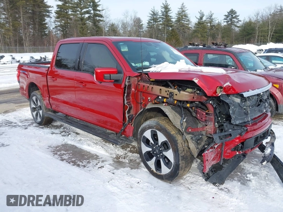 2023 Ford F-150 Lightning Pro with VIN 1FT6W1EV2PWG16485, listed as a IAAI auction lot 41496664 with 7,171 mi miles and . Bid and sale history available at DreamBid. Image 1.