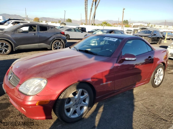 2003 Mercedes-Benz SLK-Class 2.3L with VIN WDBKK49F63F287958, listed as a Copart auction lot 81997114 with NaN miles and Clean Title. Bid and sale history available at carsss.com. Image 1.