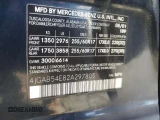 2002 Mercedes-Benz M-Class with VIN 4JGAB54E82A297805, listed as a Copart auction lot 76741804 with 222,776 mi miles and Salvage Title. Bid and sale history available at carsss.com. Image 13.