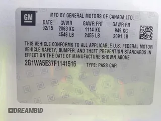 2015 Chevrolet Impala LS with VIN 2G1WA5E37F1141516, listed as a IAAI auction lot 42781811 with 192,758 mi miles and . Bid and sale history available at DreamBid. Image 9.