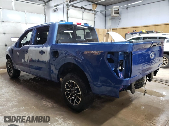 2022 Ford F-150 XL with VIN 1FTEW1EP4NFB90096, listed as a Copart auction lot 50309435 with 38,227 mi miles and Salvage Title. Bid and sale history available at carsss.com. Image 2.