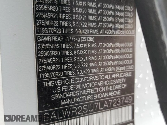 2020 Land Rover Range Rover Sport with VIN SALWR2SU7LA723749, listed as a Copart auction lot 82608284 with 30,392 mi miles and Salvage Title. Bid and sale history available at DreamBid. Image 13.