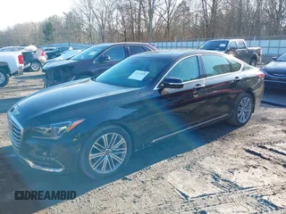 2018 Genesis G80 3.8L with VIN KMHGN4JE5JU245545, listed as a IAAI auction lot 41413528 with 65,707 mi miles. Bid and sale history available at carsss.com. Image 19.