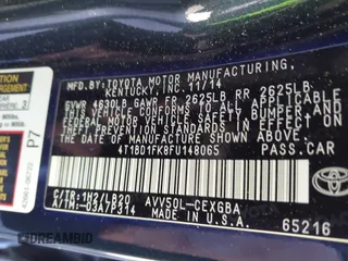 2015 Toyota Camry LE z VIN 4T1BD1FK8FU148065, wystawiony jako IAAI lot #41843278 z przebiegiem 91 137 mil mil oraz . Historia ofert i sprzedaży dostępna na DreamBid. Obrazek 9.