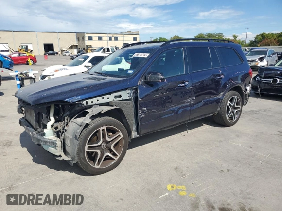 2018 Mercedes-Benz GLS 550 with VIN 4JGDF7DEXJB076566, listed as a Copart auction lot 68978794 with 59,937 mi miles and Salvage Title. Bid and sale history available at DreamBid. Image 1.