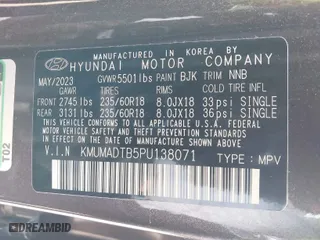 2023 Genesis GV70 2.5T with VIN KMUMADTB5PU138071, listed as a IAAI auction lot 41190972 with 12,786 mi miles. Bid and sale history available at carsss.com. Image 9.
